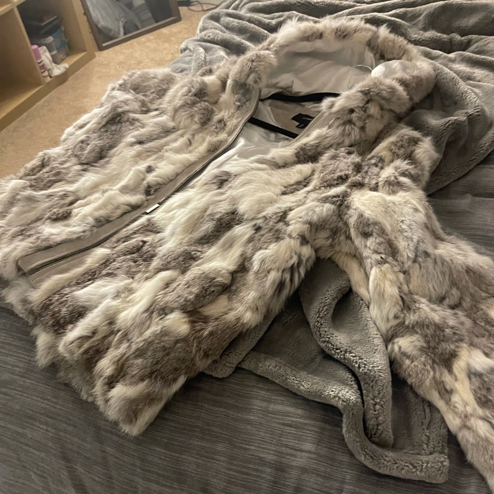 100 percent rabbit fur jacket!